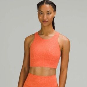 Lululemon sz 14 Wunder Train along Line Bra warm Coral great condition